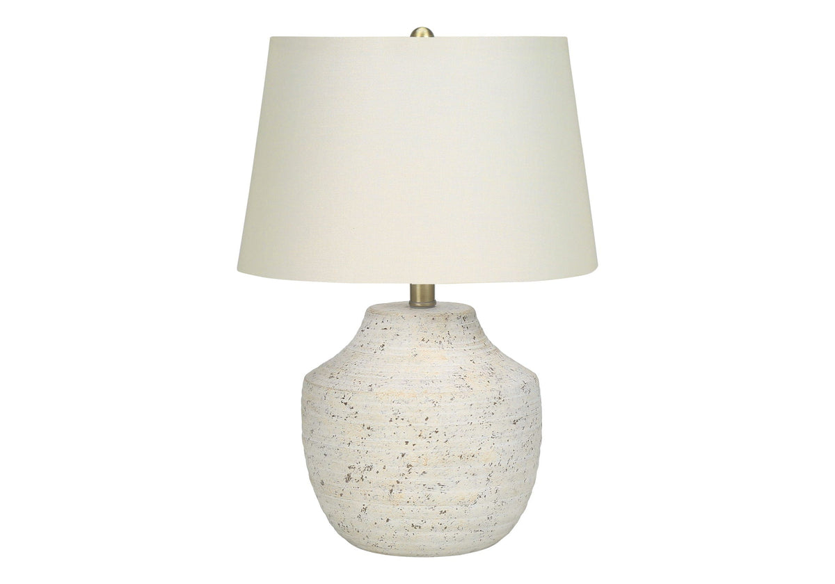 Table lamp Concrete Cream by HouseOfZazla with cream shade and speckled ceramic base on Tampa Home & Garden Store