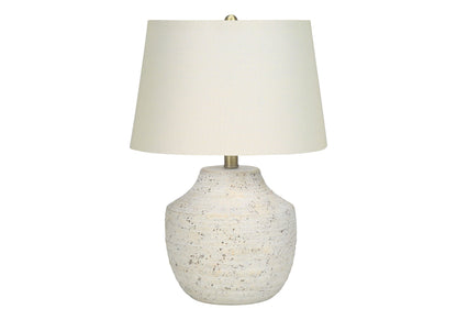 Table lamp Concrete Cream by HouseOfZazla with cream shade and speckled ceramic base on Tampa Home & Garden Store