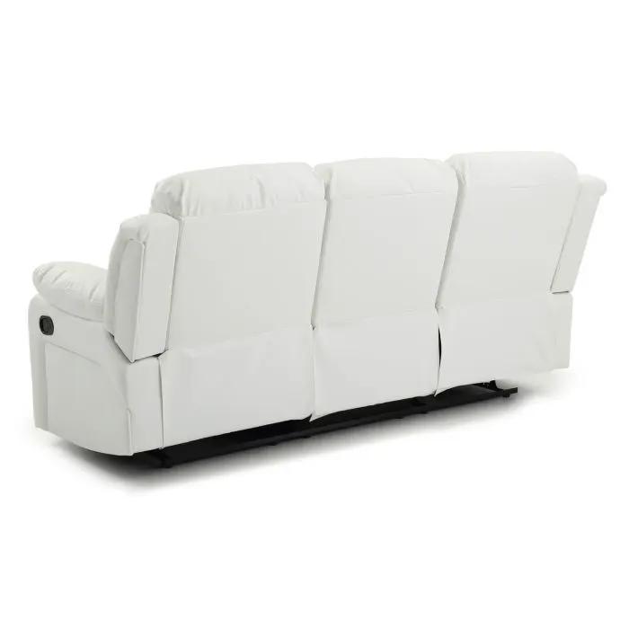 Three-seat reclining sofa in white leather by Unique Piece Furniture on Tampa Home & Garden Store