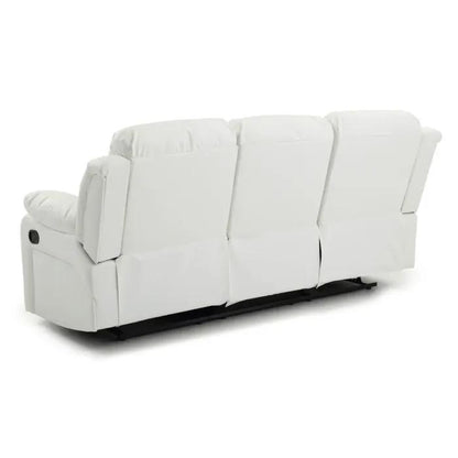 Three-seat reclining sofa in white leather by Unique Piece Furniture on Tampa Home & Garden Store