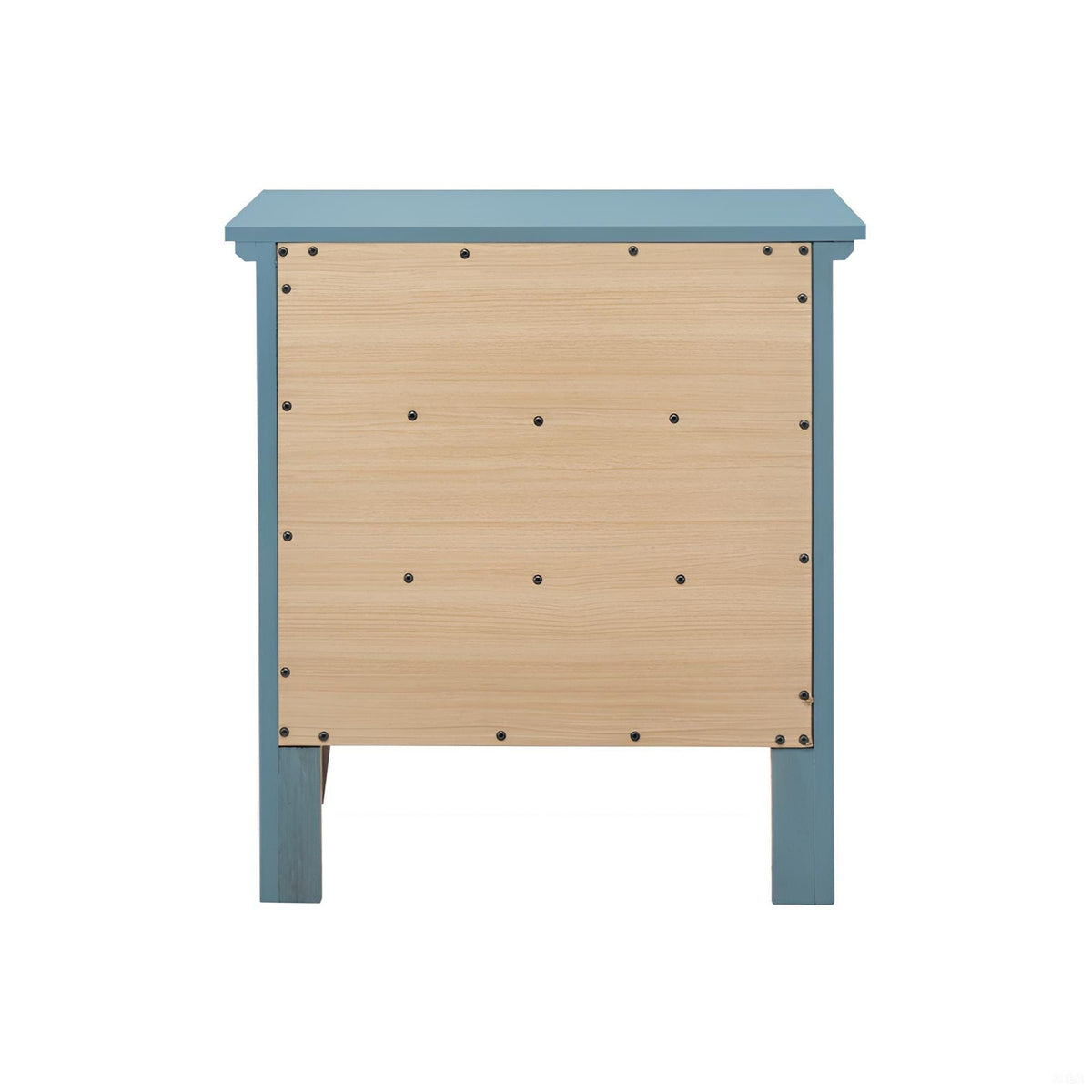 3 Drawer Nightstand in blue frame with natural wood dove-tailed fronts by HouseOfZazla on Tampa Home & Garden Store