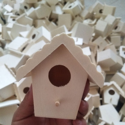 Creative Wooden Bird Nest Ornament birdhouse white wood scalloped roof Sell My Stuff on Tampa Home & Garden Store