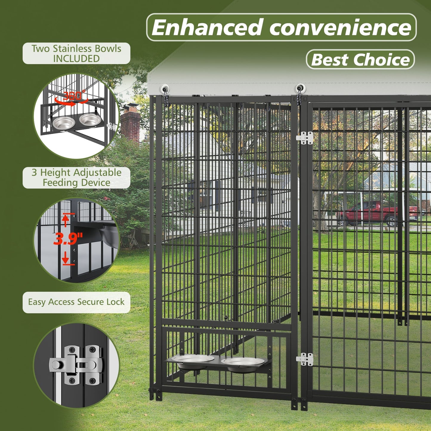 Large Outdoor Dog Kennel for Backyard and Patio