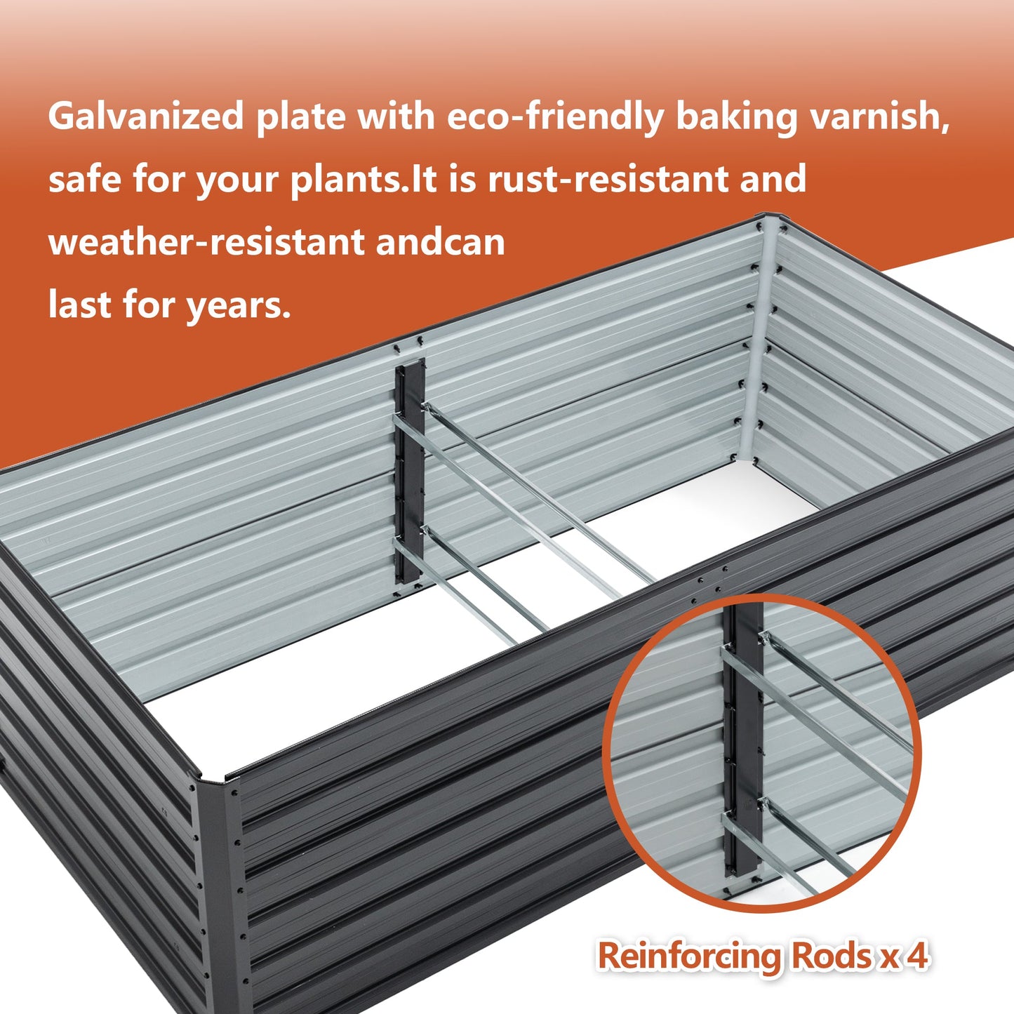 2-pack galvanized metal raised garden beds 6x3x2 ft with reinforcing rods x4 HouseOfZazla on Tampa Home & Garden Store