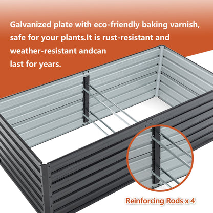 2-pack galvanized metal raised garden beds 6x3x2 ft with reinforcing rods x4 HouseOfZazla on Tampa Home & Garden Store