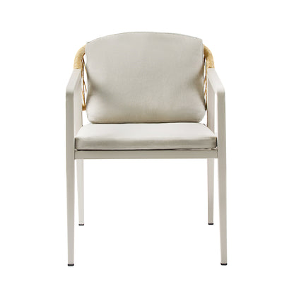 Outdoor Dining Chair Set of Two Woven Rattan