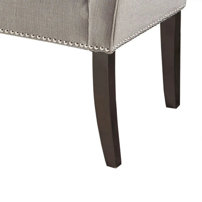 Elegant Bench with Solid Wood Frame Nailhead Trim