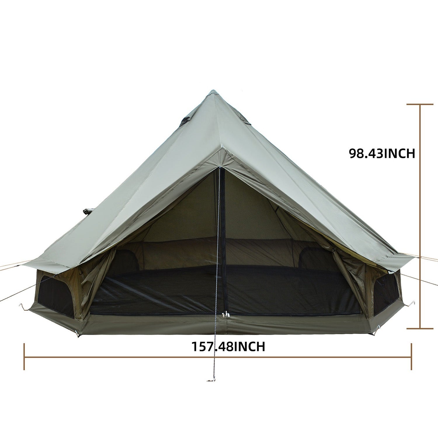 GemGear Oxford Bell Tent 13.1ft olive-green canvas with stove jack on Tampa Home & Garden Store