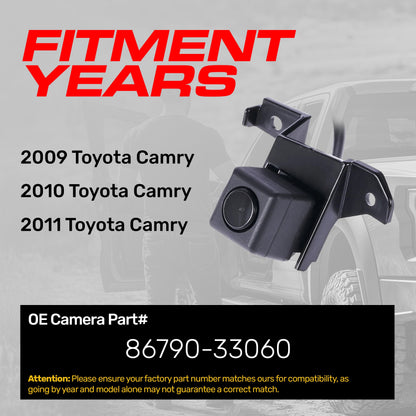 Master Tailgaters backup camera for 2009–2011 Toyota Camry 86790-33060 with bracket on Tampa Home & Garden Store