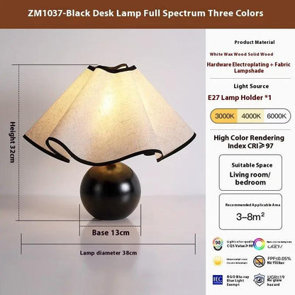Walnut wood table lamp with cream petal shade and black trim by FLIPSTYLEZLLC on Tampa Home & Garden Store