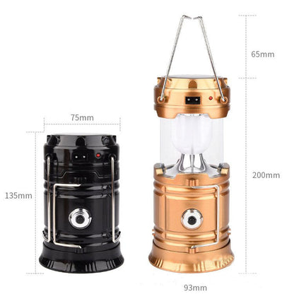 Solar charging telescopic camping lanterns My Store, black and bronze, 2-pack outdoor tent light on Tampa Home & Garden Store