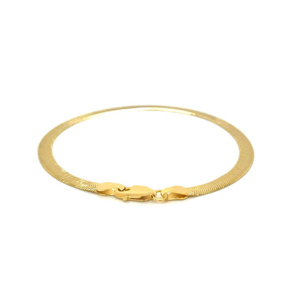 4.0mm 14k yellow gold Super Flex herringbone bracelet by Bids.com with flat links on Tampa Home & Garden Store