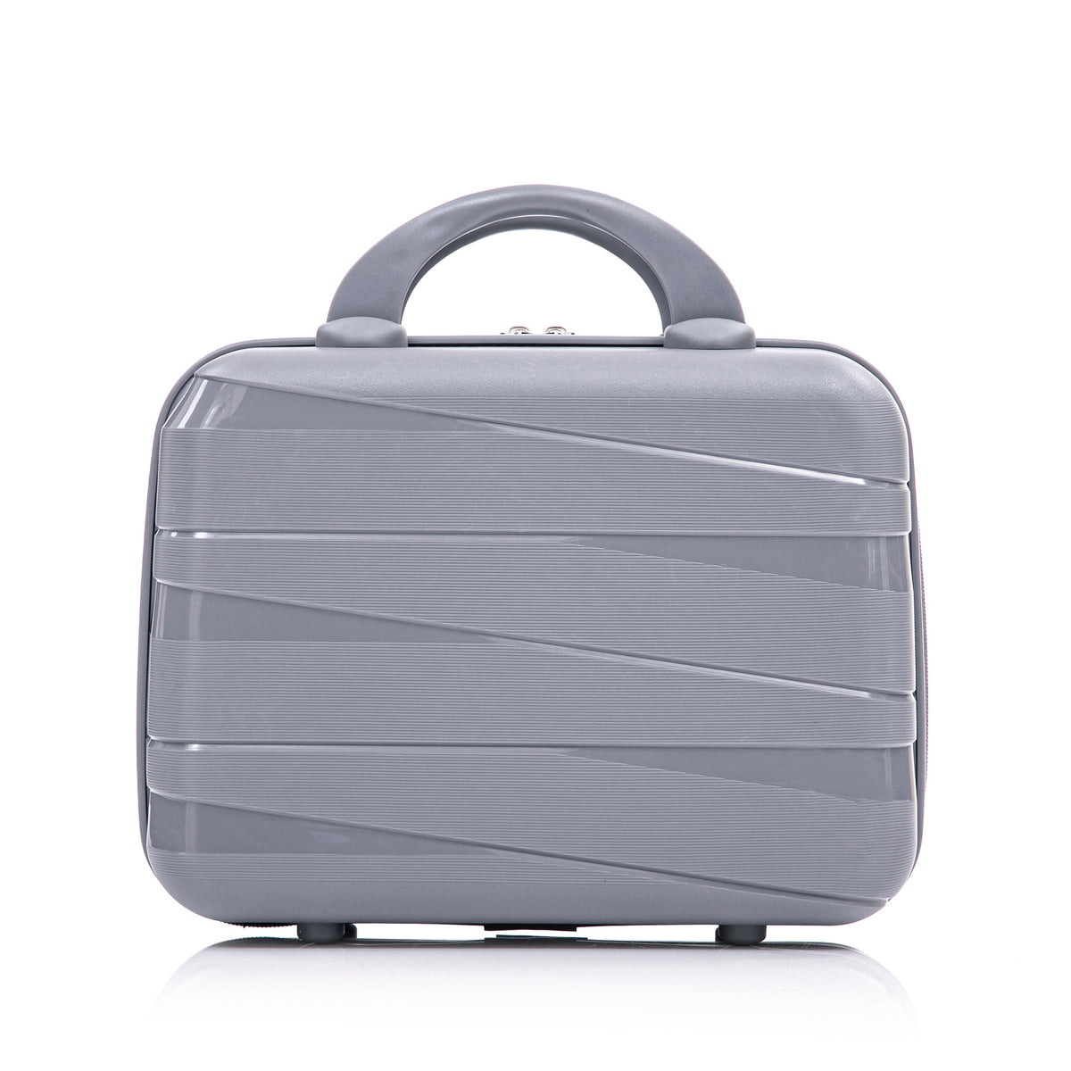 4-Piece PP Spinner Wheel Luggage Set light gray top handle close-up on Tampa Home & Garden Store