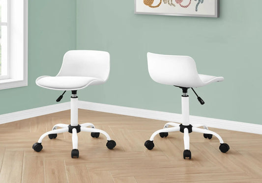 Pair of white office chairs, adjustable height, swivel, ergonomic, Unique Piece Furniture on Tampa Home & Garden Store