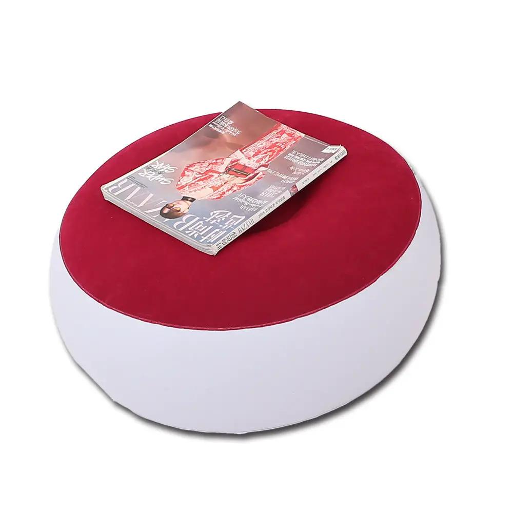 Lazy Bean Bag with Inflatable Folding Sofa round red top white base by FLIPSTYLEZLLC on Tampa Home & Garden Store