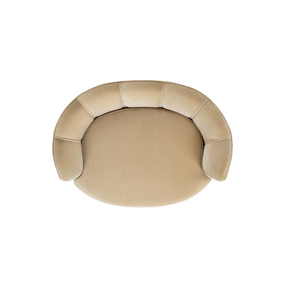 Clara 34.5-inch Scalloped Pet Sofa Bed, medium, fawn with cushioned outer rim by HouseOfZazla on Tampa Home & Garden Store
