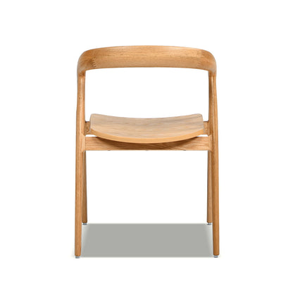 Scandinavian Sculpted Dining Chair with Comfortable Arms warm natural brown wood by HouseOfZazla on Tampa Home & Garden Store