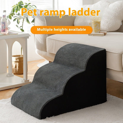 Pet Removable And Washable Stairs Bed Steps, grey fabric, three-step pet stairs on Tampa Home & Garden Store