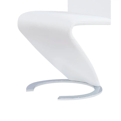 Marcus Horseshoe Dining Chairs set of 2 white leather with chrome base Unique Piece Furniture on Tampa Home & Garden Store
