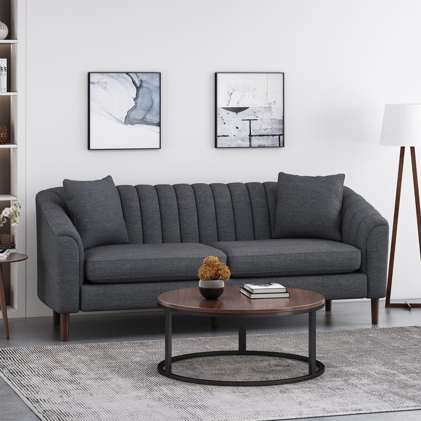 Contemporary 3 Seater Sofa With Plush Cushions