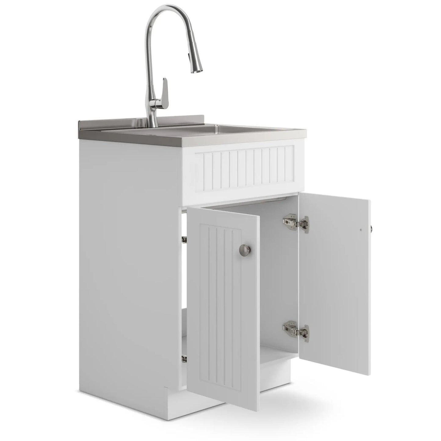 Beckham laundry cabinet with stainless sink and faucet by Unique Piece Furniture on Tampa Home & Garden Store