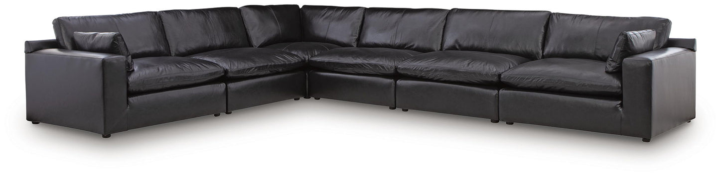 Emilia Sectional Sofa with Leather Accents