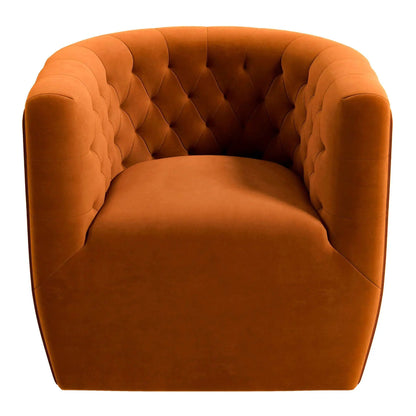 Delaney ergonomic swivel chair by Unique Piece Furniture in tufted orange velvet upholstery on Tampa Home & Garden Store