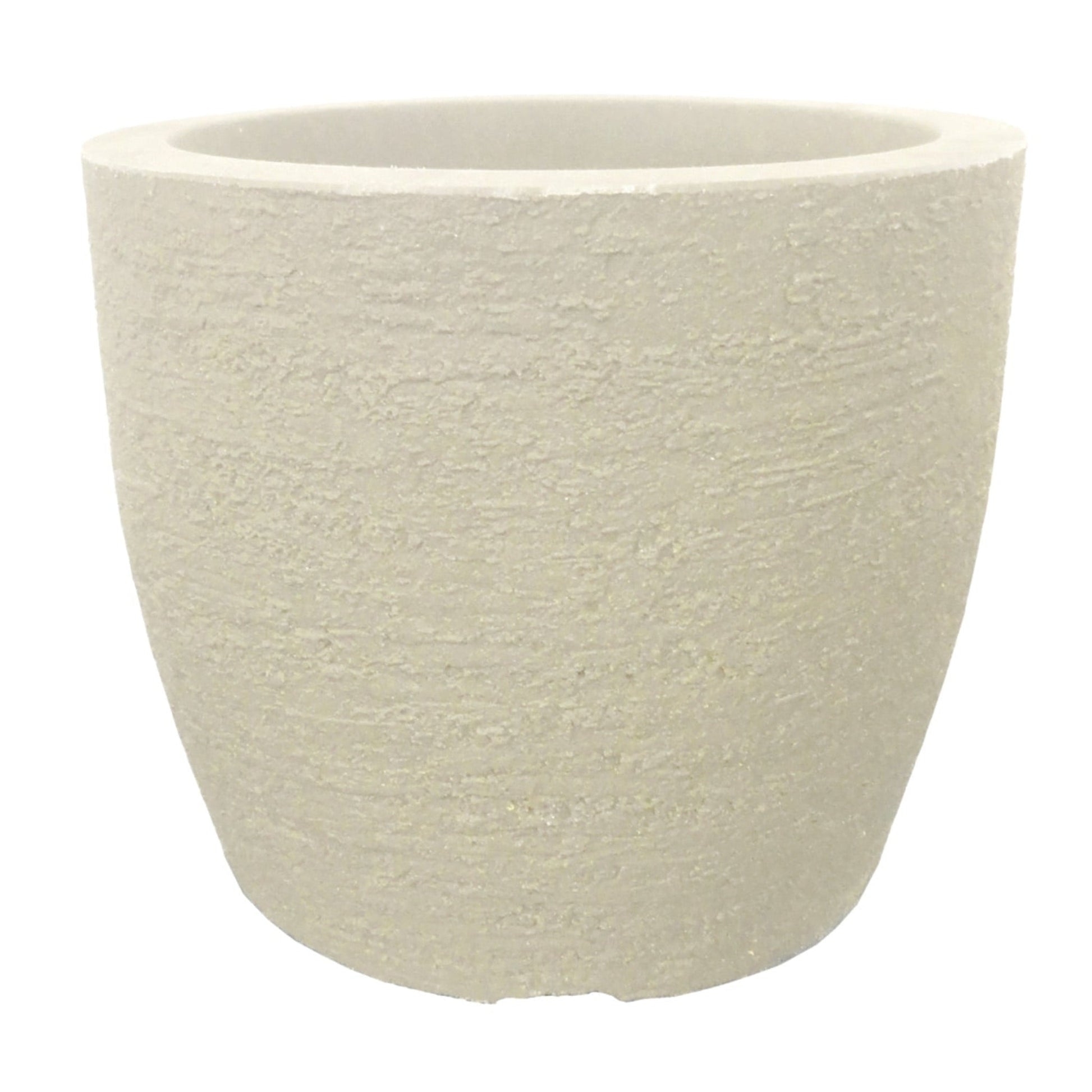 European Round Planter gray concrete with textured surface on Tampa Home & Garden Store