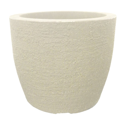 European Round Planter gray concrete with textured surface on Tampa Home & Garden Store