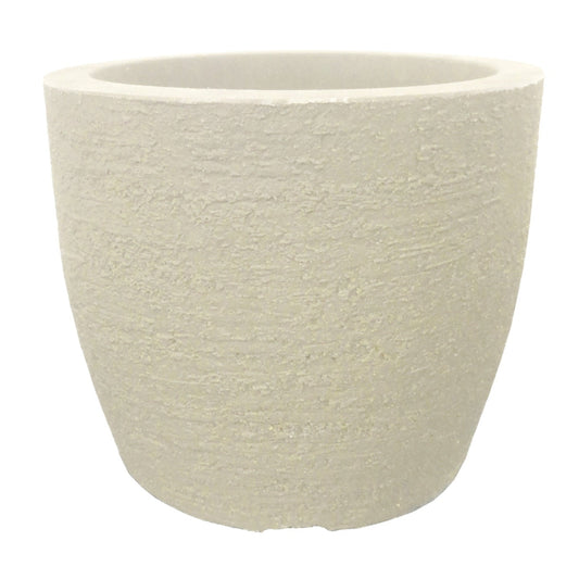 European Round Planter gray concrete with textured surface on Tampa Home & Garden Store