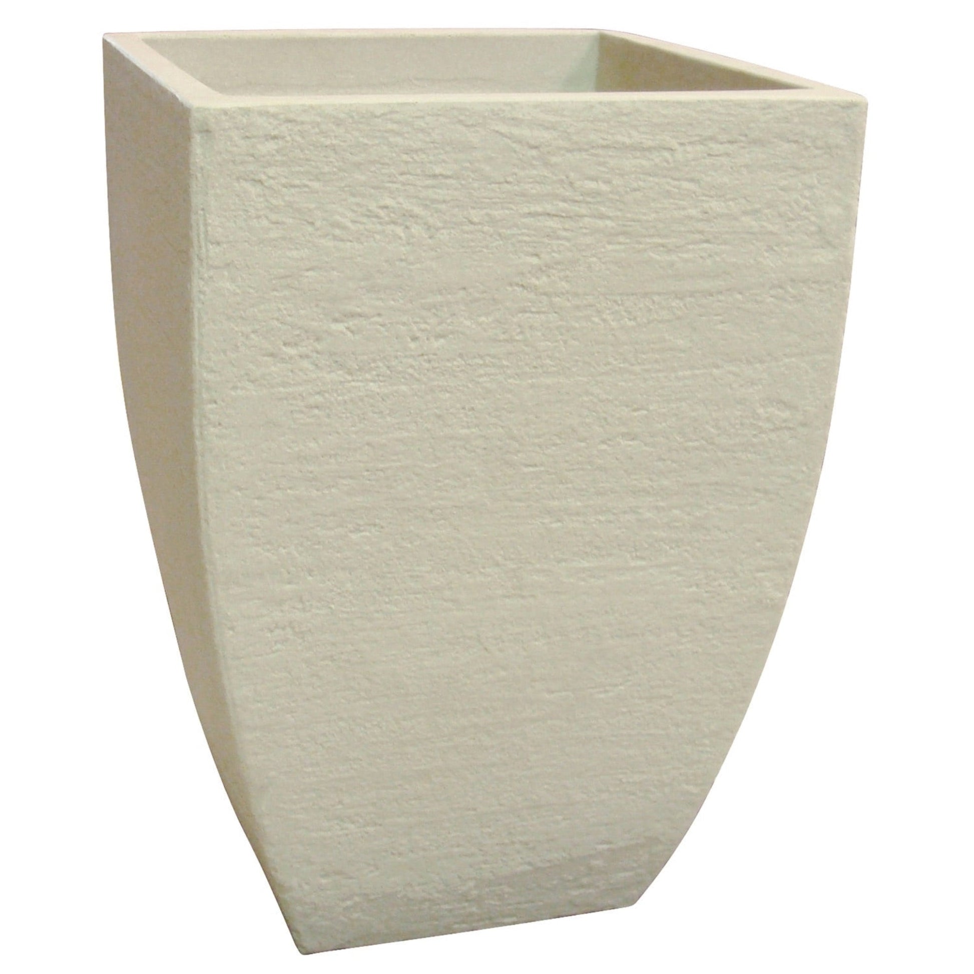 Modern Square Planter from Live Good Logistics, off-white stone-texture finish on Tampa Home & Garden Store