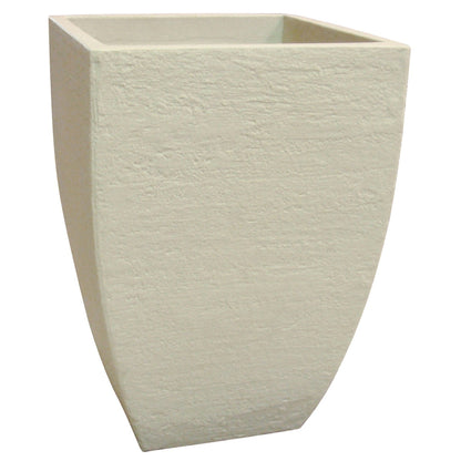 Modern Square Planter from Live Good Logistics, off-white stone-texture finish on Tampa Home & Garden Store