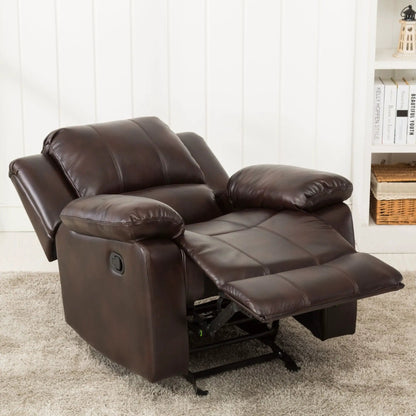 Charlotte Glider Recliner by Unique Piece Furniture in dark brown leather upholstery on Tampa Home & Garden Store