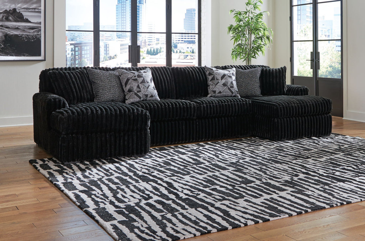 Midnight Madness Sectional and Jumbo Corduroy