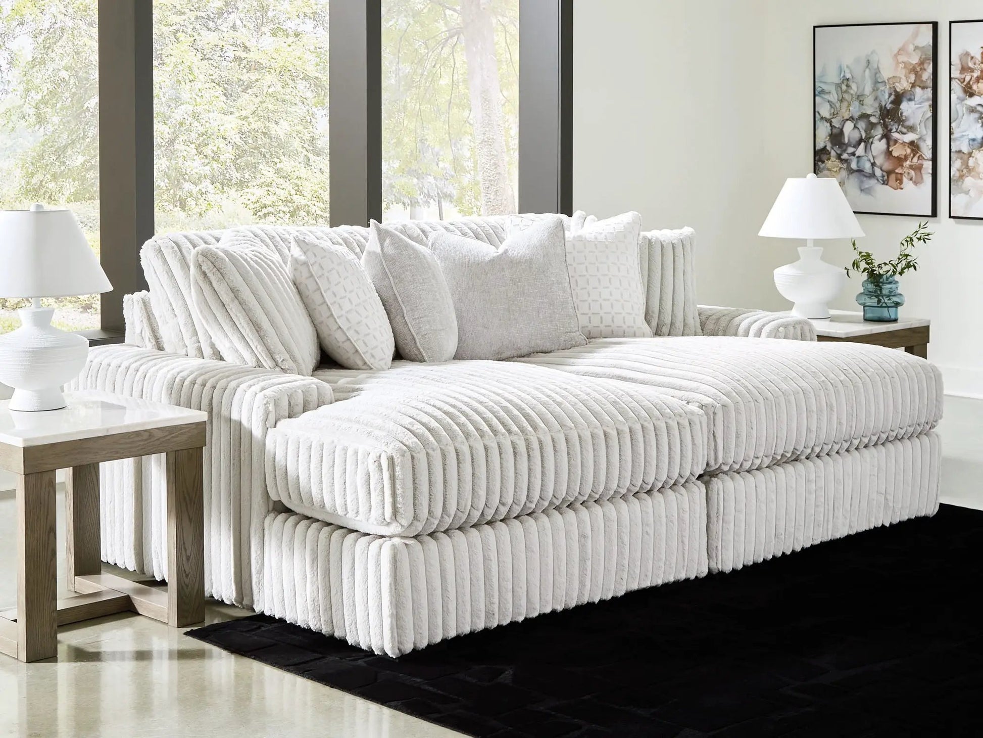 Stupendous Sectional sofa in gray boucle with plush cushions by Unique Piece Furniture on Tampa Home & Garden Store