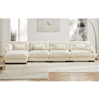 Oversized Modular Sofa with Movable Ottoman
