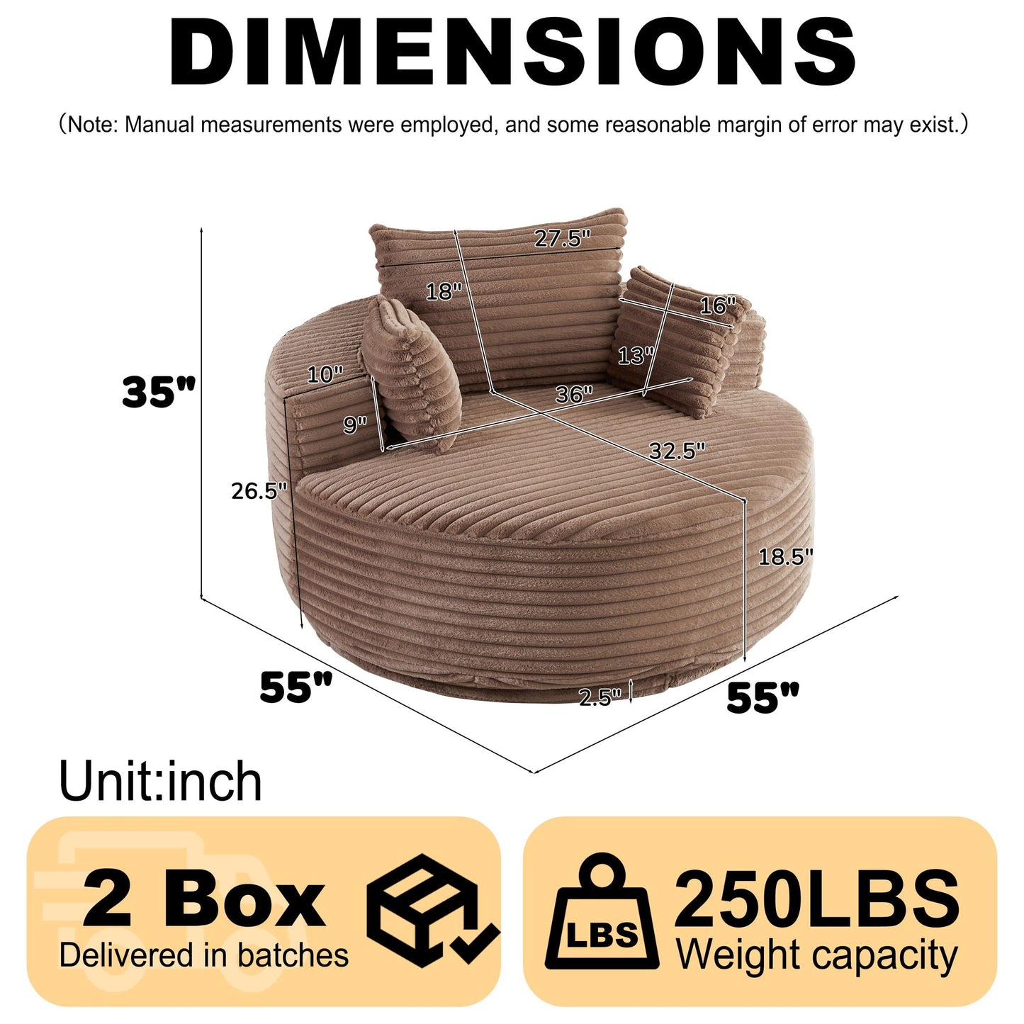 Modern Single Sofa and Swivel Sleeper Chair