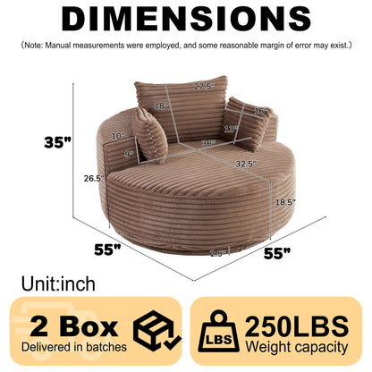 Modern Single Sofa and Swivel Sleeper Chair