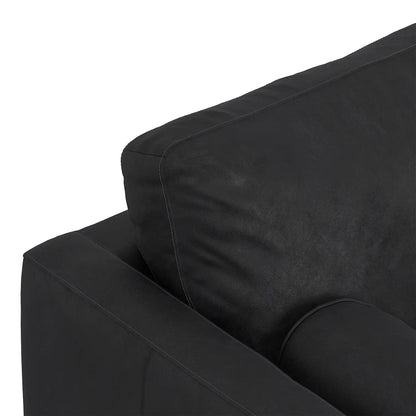 Morrison sofa and ottoman set black leather upholstery with visible stitching detail on Tampa Home & Garden Store