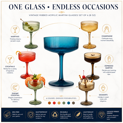 Set of 6 Unbreakable Acrylic Champagne Coupes