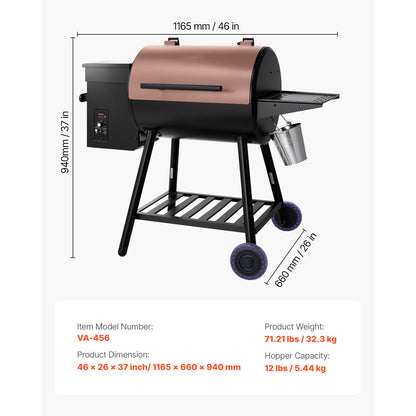 Wood Pellet Grill Smoker for Outdoor BBQs