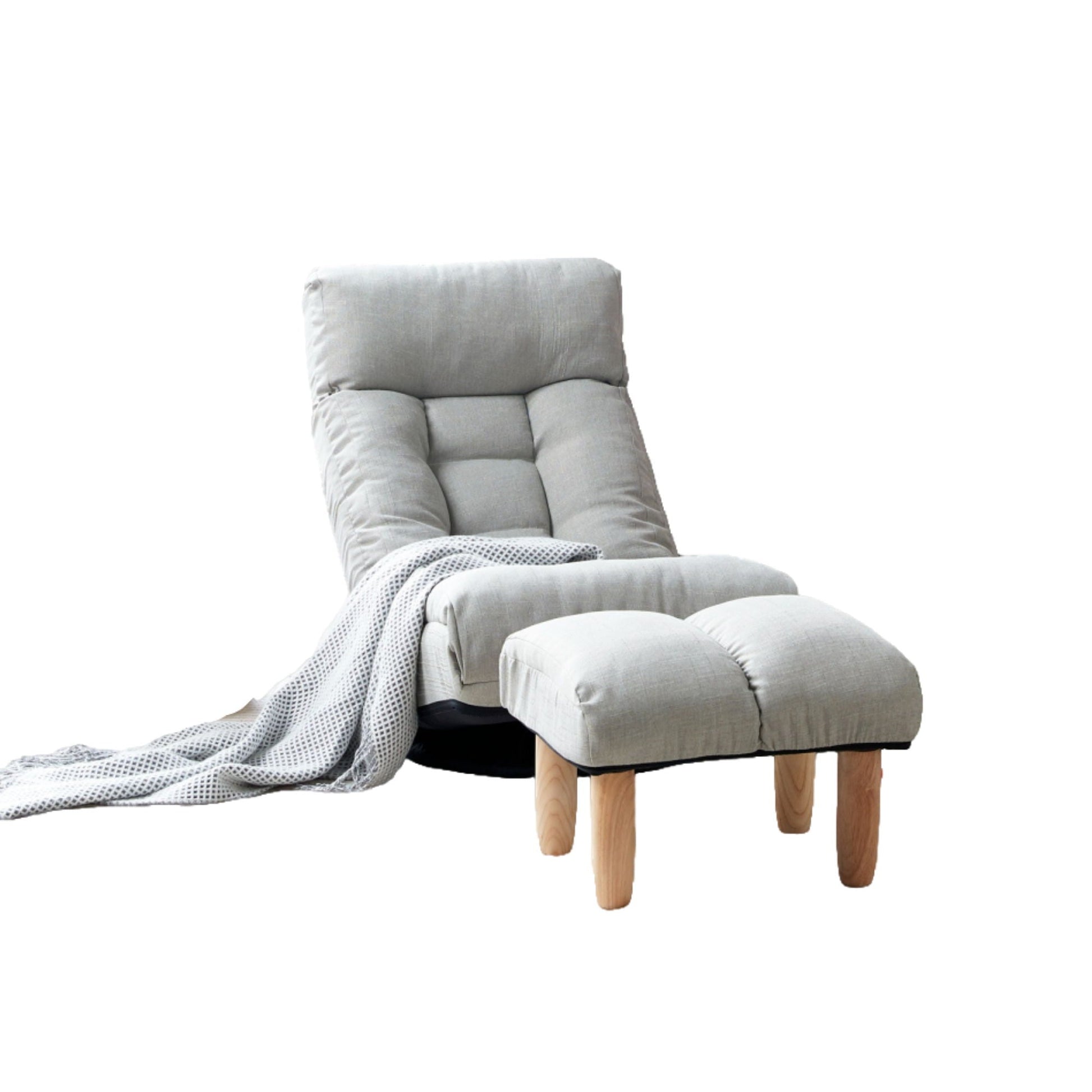 Adjustable Japanese Reclining Floor Chair Sofa with Ottoman in gray fabric by HouseOfZazla on Tampa Home & Garden Store