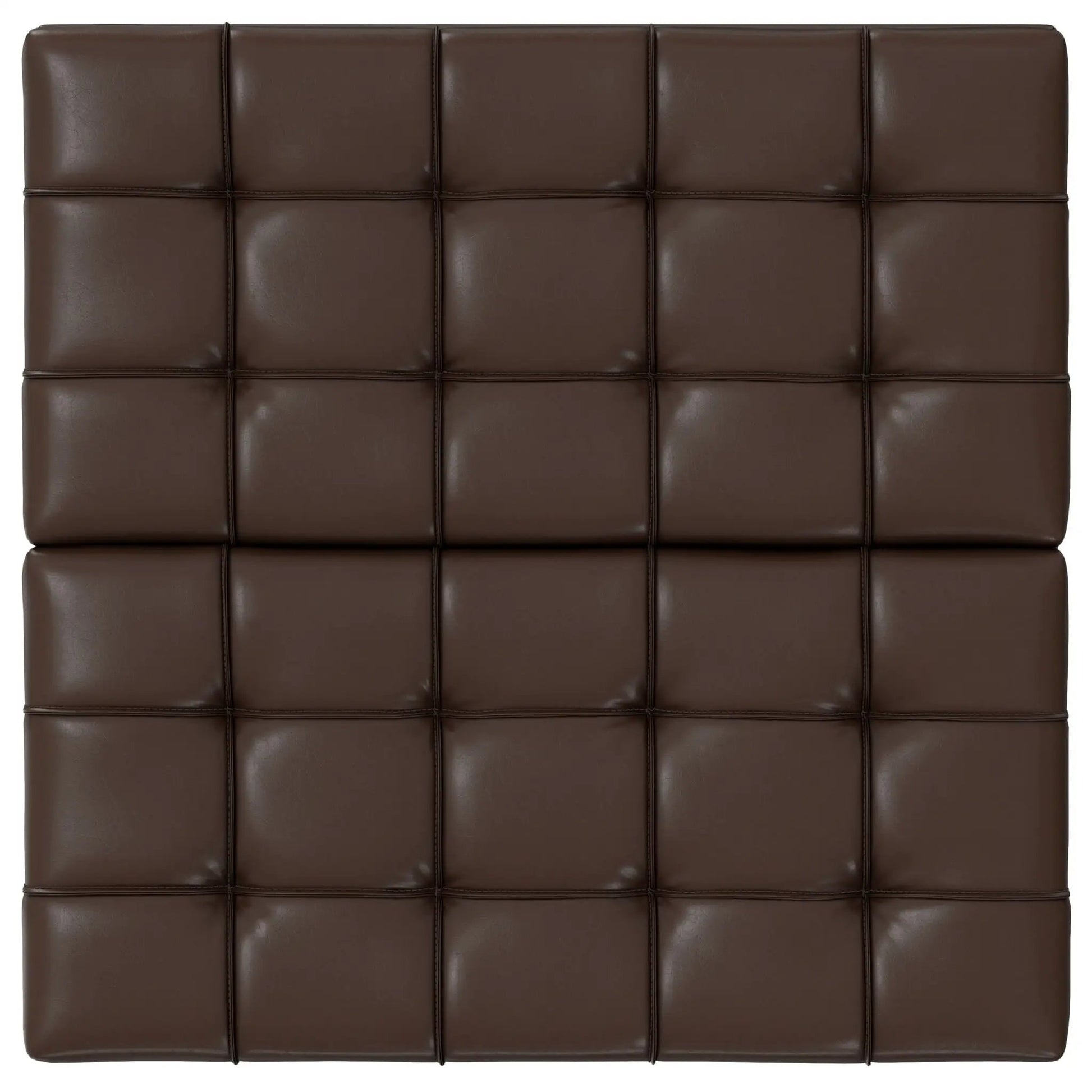 Harrison Large Coffee Table Storage Ottoman brown tufted leather Unique Piece Furniture on Tampa Home & Garden Store
