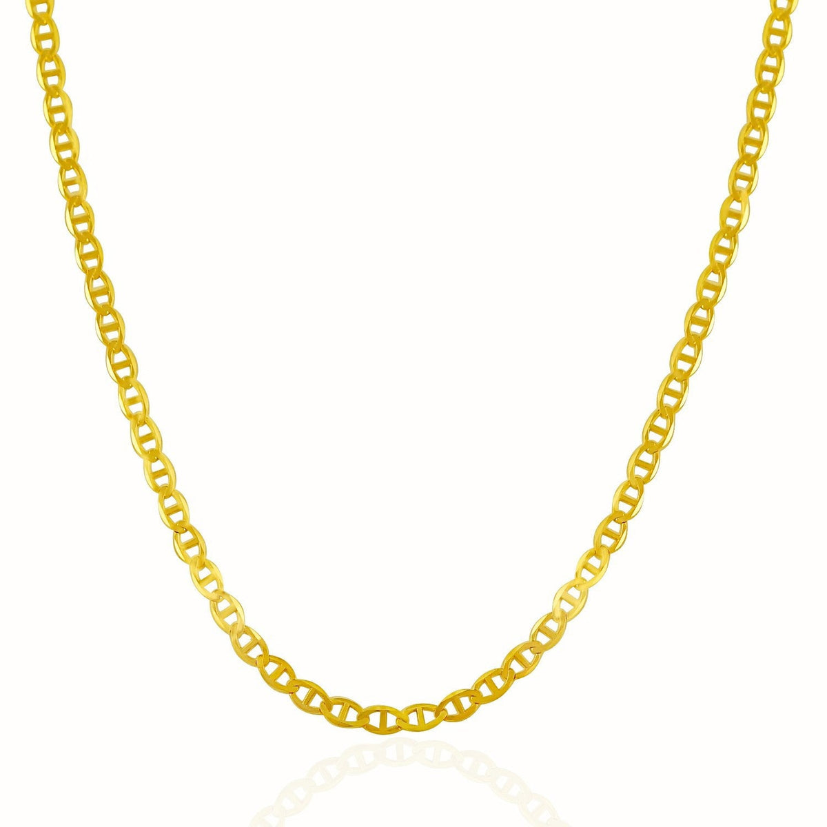 3.2mm 14k yellow gold mariner link chain necklace polished links brand Bids.com on Tampa Home & Garden Store