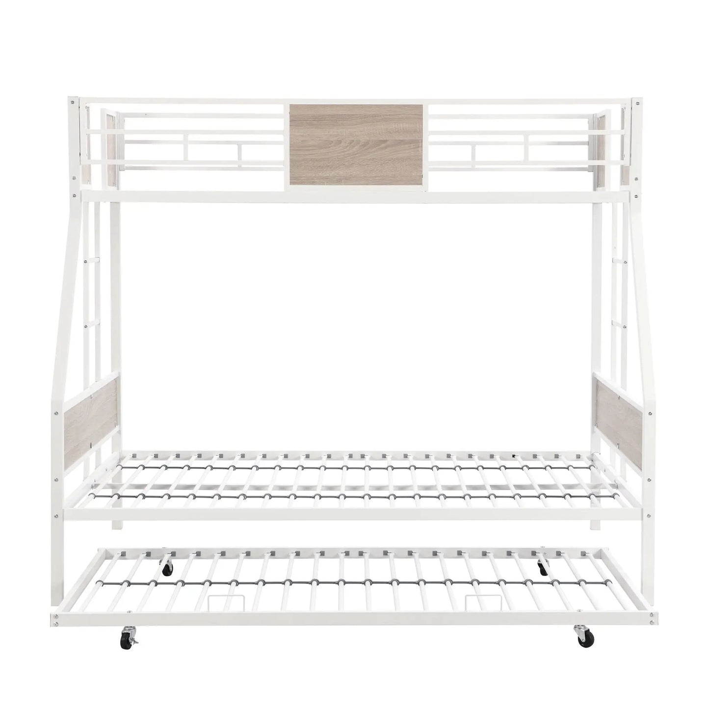 Modern Metal Bunk Bed with Dual Side Ladder