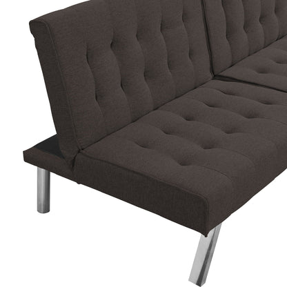 Modern Sofa Bed With Wood Frame and Steel Legs