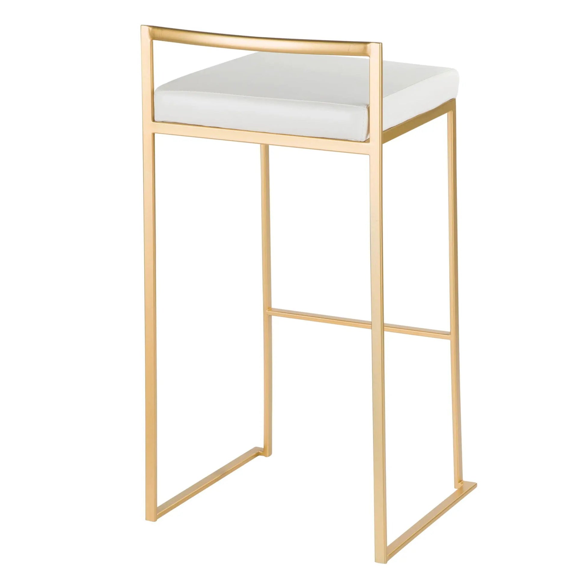 Fuji barstool with white cushion and gold metal frame by Unique Piece Furniture on Tampa Home & Garden Store