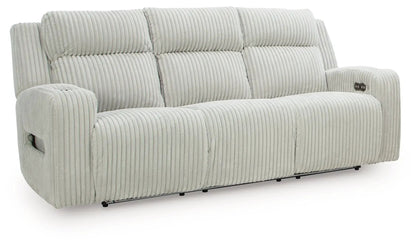 Forest Lake reclining sofa with adj headrests in light gray fabric by Unique Piece Furniture on Tampa Home & Garden Store