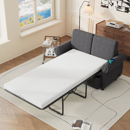 Pull Out Sofa Bed With Twin Memory Foam Mattress