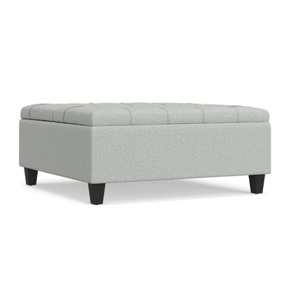 Stone gray storage ottoman with lift-top, hidden compartment, black legs, HouseOfZazla on Tampa Home & Garden Store